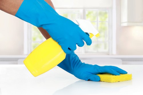 Professional cleaning team working on hardwood floors in Surrey
