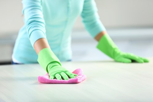 Eco-friendly cleaning products being used